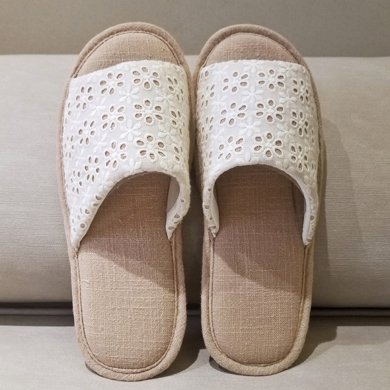 Linen Crochet Slides